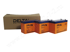 Коробка и аккумуляторы Delta HRL 12-7.2 рядом